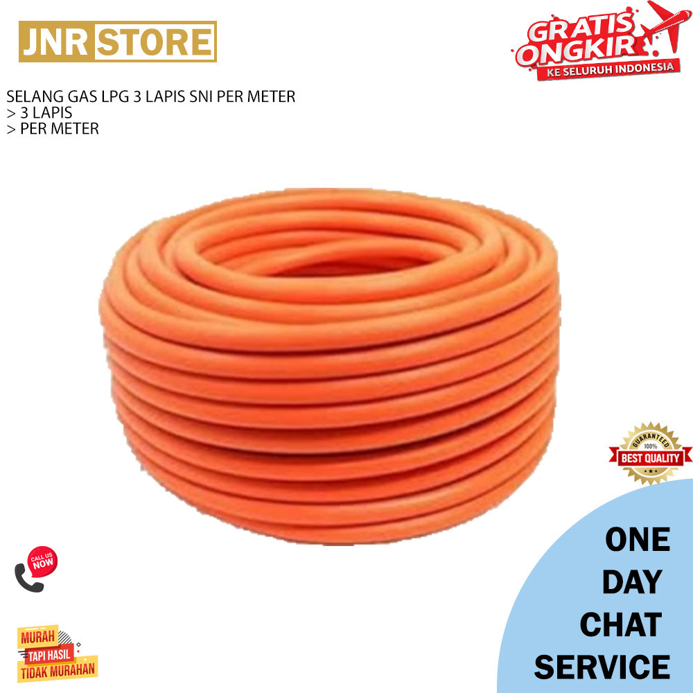 SELANG GAS LPG 3 LAPIS SNI PER METER JUNIORELECTRIC