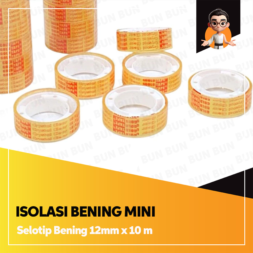 

Isolasi Kecil Bening - Isolasi Kado - Solatip Goldtape Mini 12mm x 10 Meter 1 Pcs