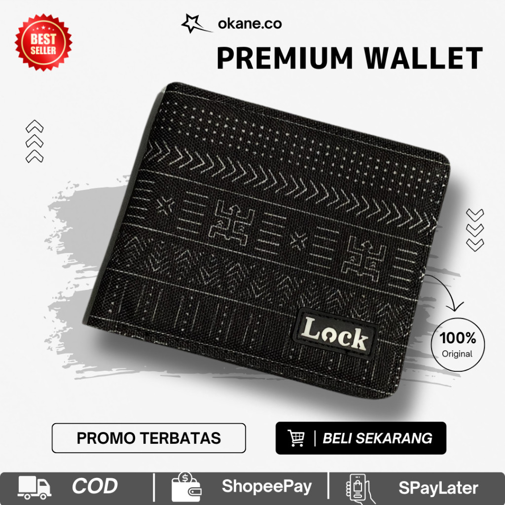 Dompet Pria Keren Kulit Kanvas Lipat Pendek Fashionable Anti Air OK99