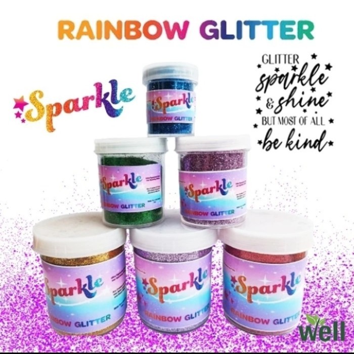 Gliter Bubuk Hologram / Gliter Bubuk Emas / Mainan Gliter Slime Lukis - Ungu Muda, 100ml