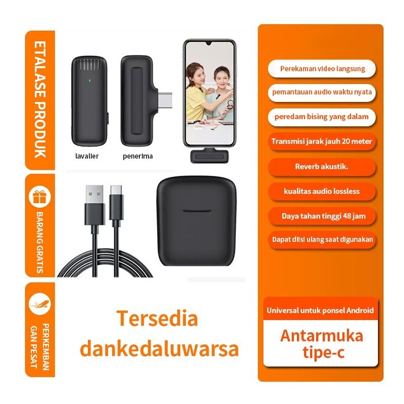 Play Lapel Mic with Charging Case Mikrofon for TikTok Facebook Live Stream&New Wireless Microphone D