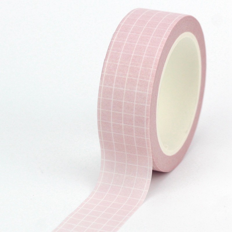

1PC 10M Decor Beautiful Pink Grid Washi Tape for Planner Scrapbooking Adhesive Stickers Masking Tape Cute Kawaii Papeleria