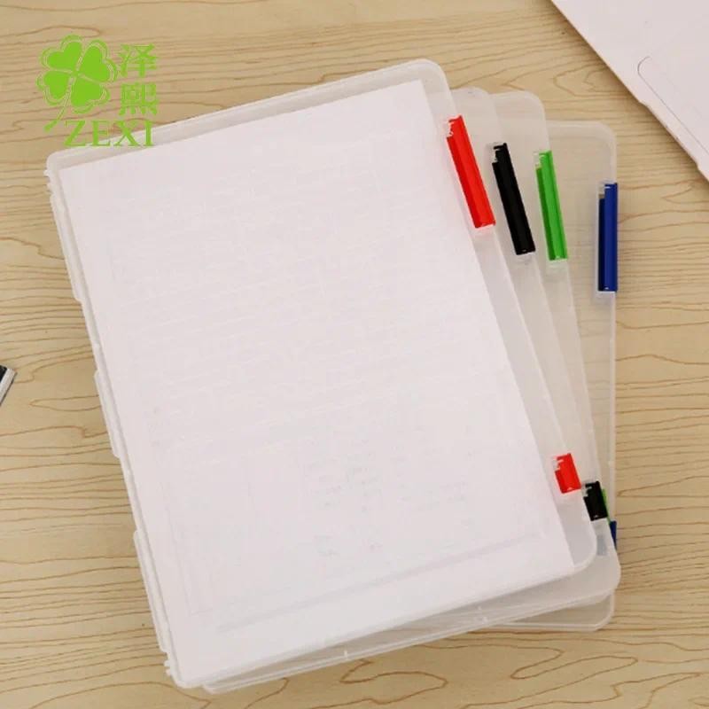 

A4 Plastic Portable Case Document File Folder Transparent Paper Organizer Box Storage Box Organizer