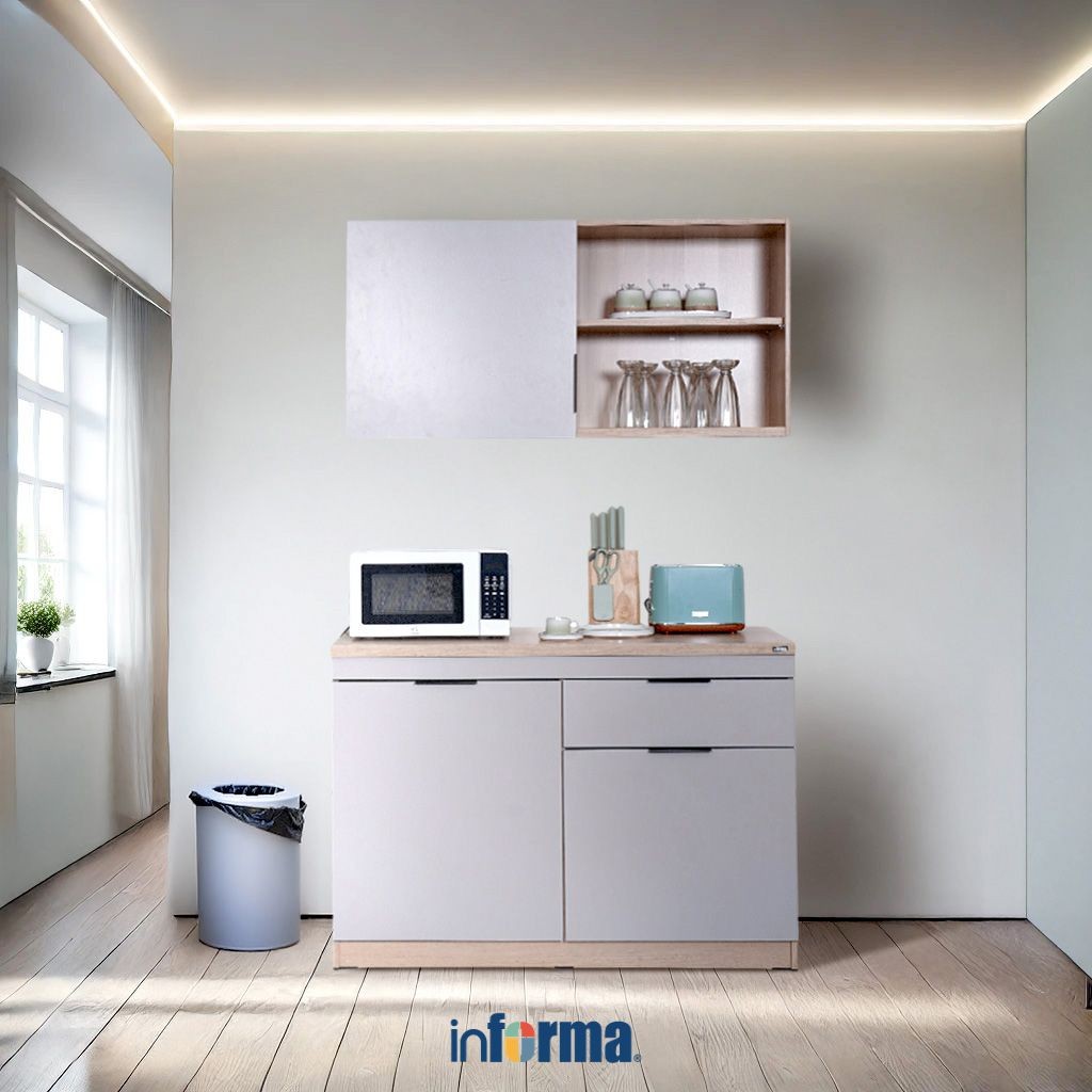 Informa Garlen Kitchen Set - Abu-Abu Lemari Kabinet Dapur Serbaguna Kitchen Storage Tempat Penyimpan