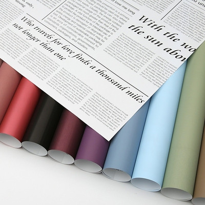 

Isi 20 LEMBAR Flower Wrapping Paper Bicolor Buff Newspaper Cellophane Kertas Buket Bunga Dua Warna Motif Koran KB028 SS22