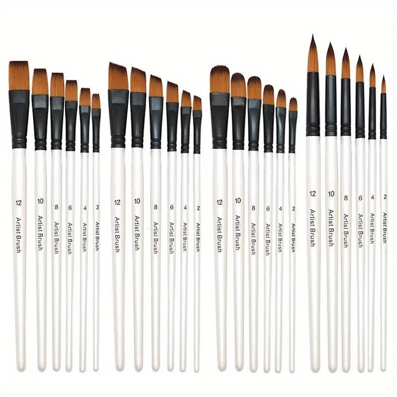 

6pcs/pack professional painting set acrylic oil painting watercolor artist brush supplies nylon wool brush art accessories
