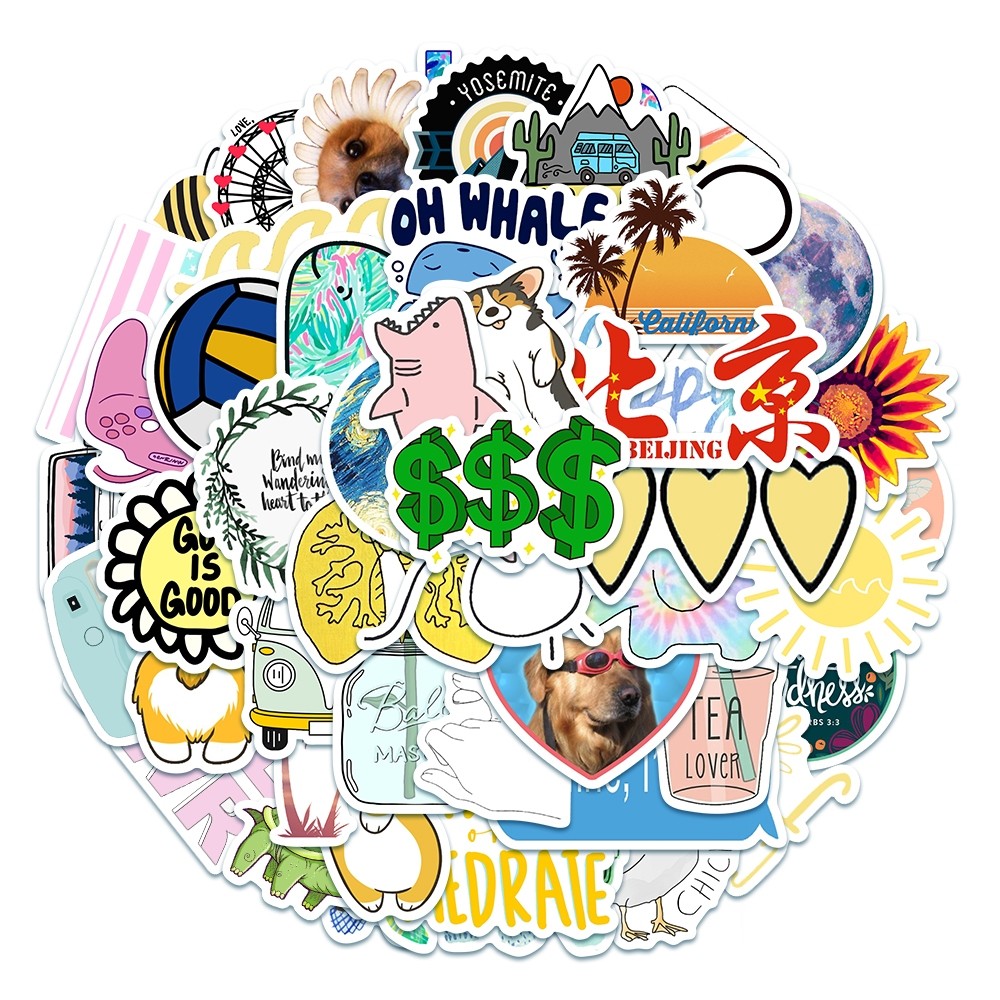 

Stiker Aesthetic Estetik Sticker Vynil untuk Buku Tempel/Buku Harian/HP/Dekorasi Laptop/Sticker Helm Tahan Air Vinil/Stiker Tablet Ponsel stiker tahan air berperekat