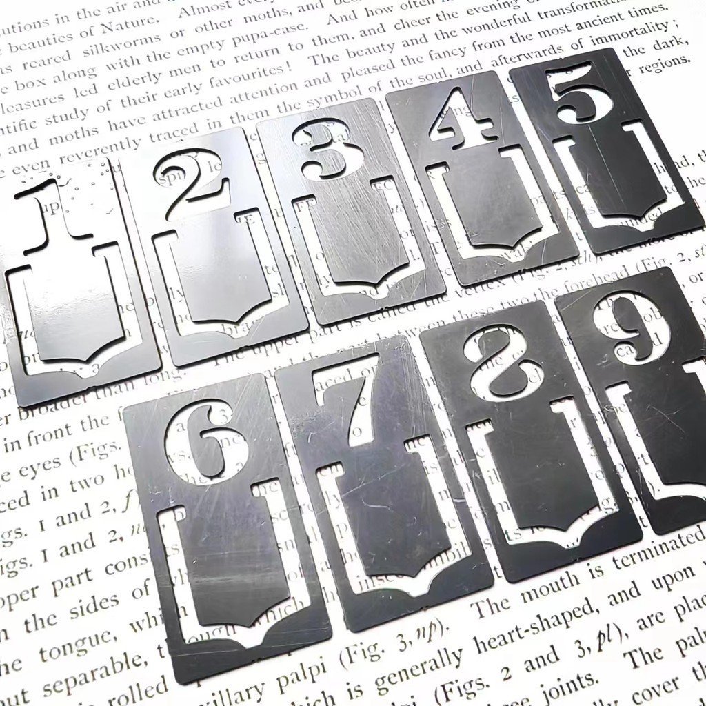 

[MET016]9pics Retro Number Bookmark - Diy Embellishment Scrapbooking JunkJournal Handmade Photo Album Frame Decoration