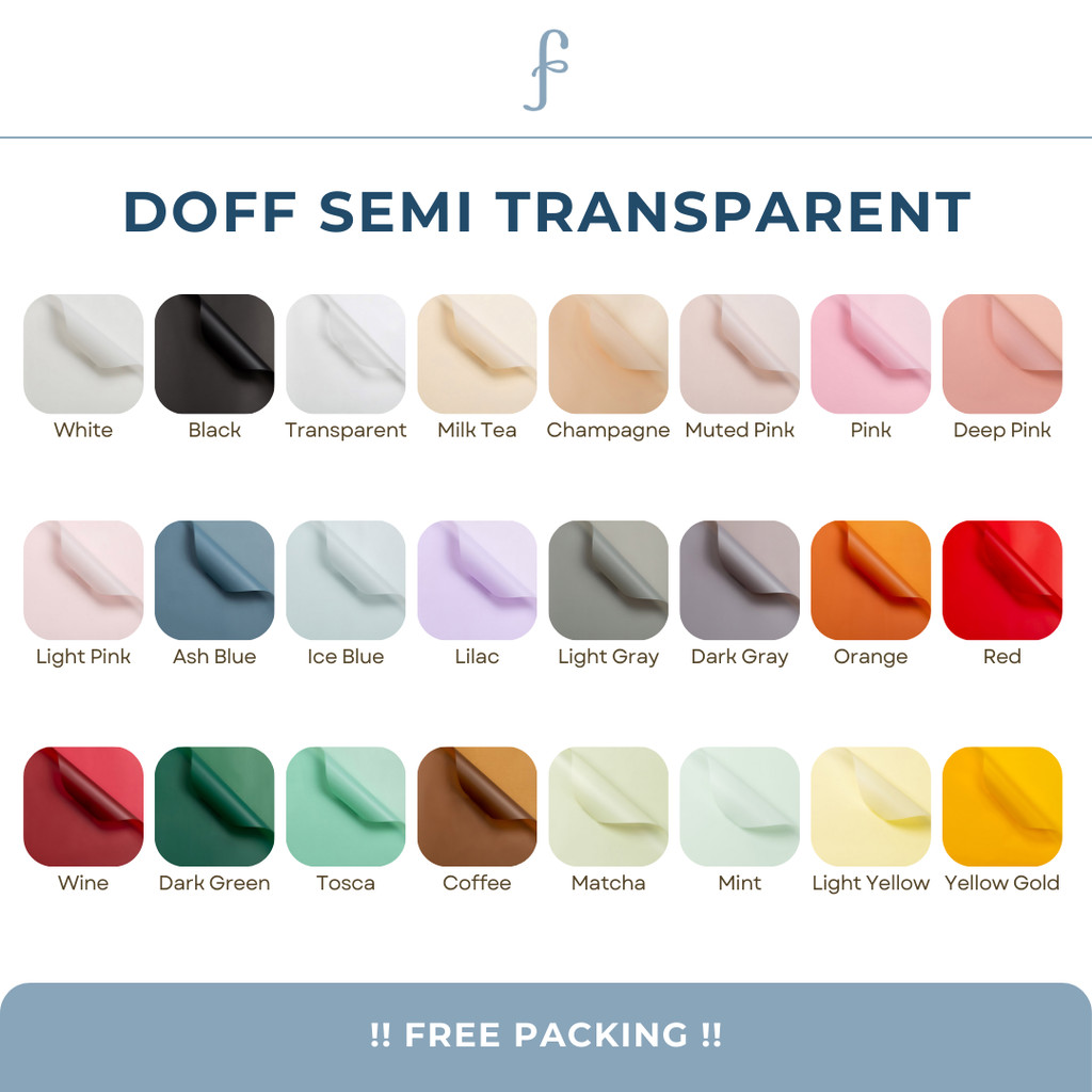 

[20 lmbr] Kertas Buket Bunga Semi Transparan / Polos Doff / Flower Wrapping Paper