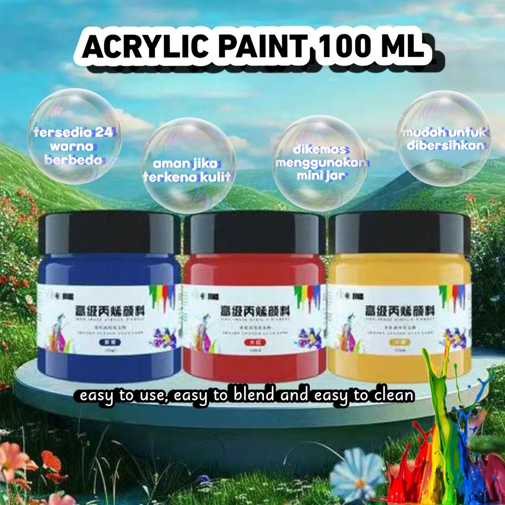 

[GROSIR ATK] CAT AKRILIK 100 ML / ACRYLIC PAINT 100 ML / CAT LUKIS AKRILIK 100 ML 24 VARIAN WARNA
