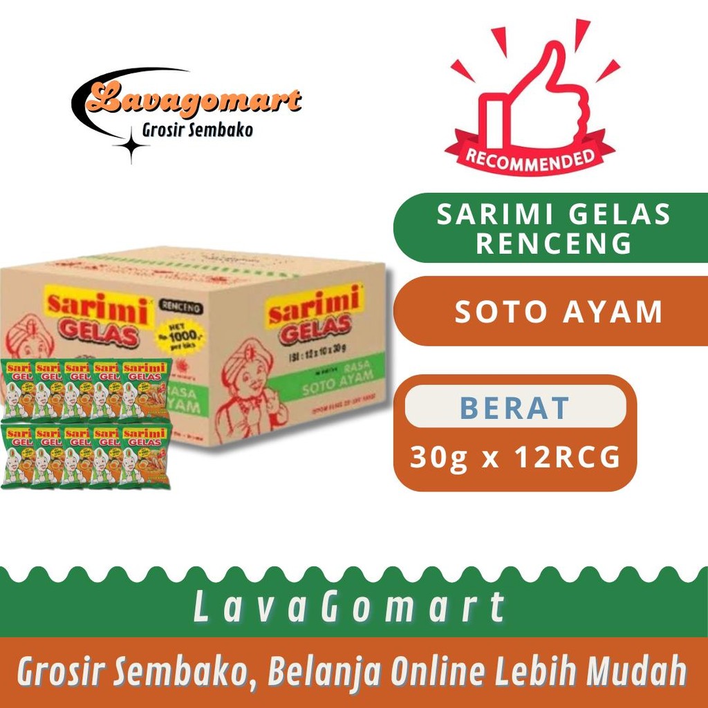 

SARIMI GELAS SOTO AYAM 30g - 1 DUS - LAVAGOMART- BANDUNG