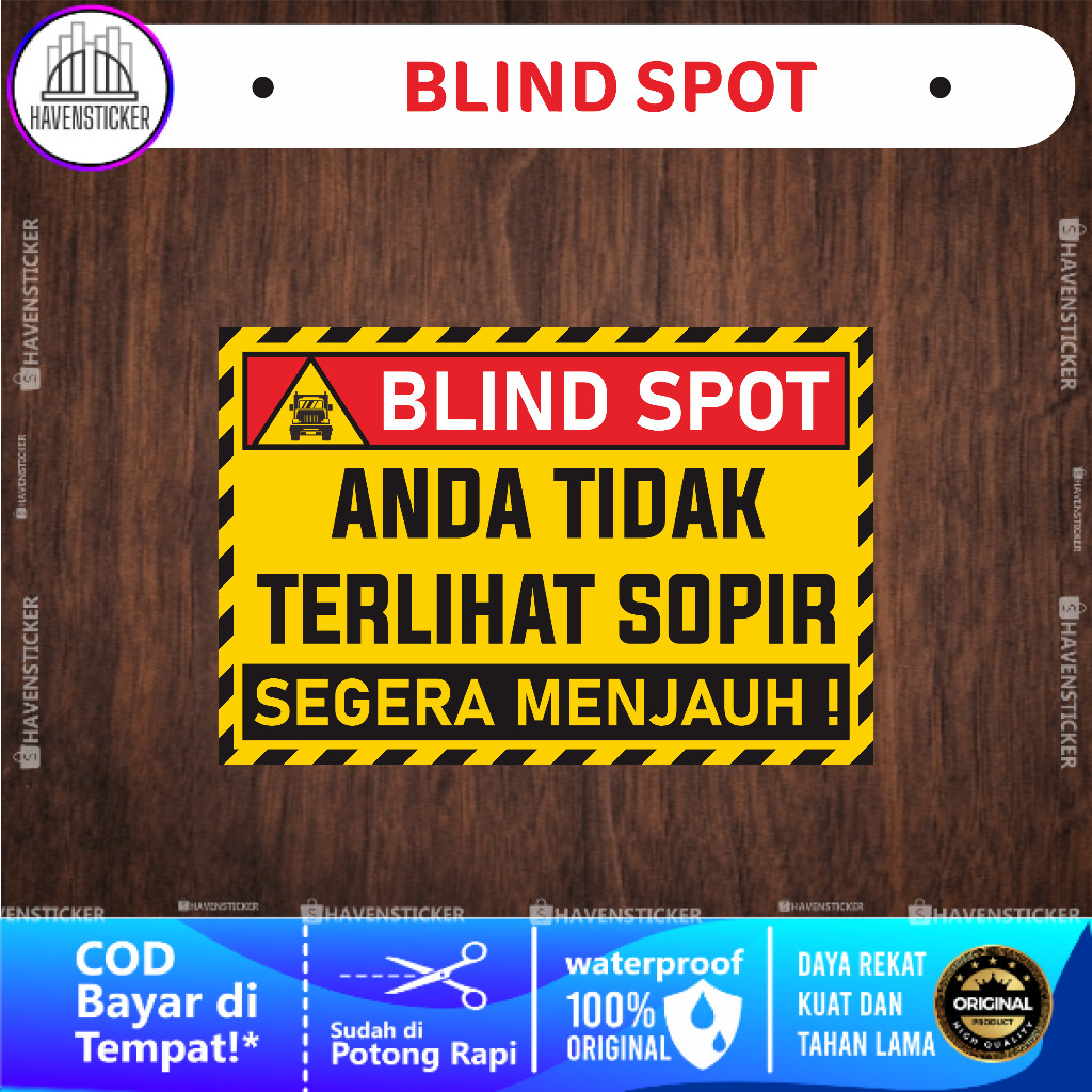 

Stiker Blind Spot Area Sticker Peringatan Bahaya Anda Tidak Terlihat / Blind Spot Peringatan