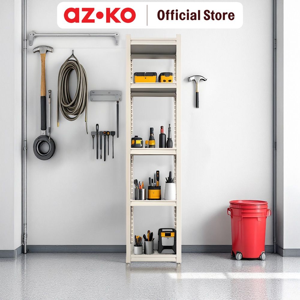 AZKO Masterspace Urban Rak Besi 5 Tingkat 45x30x183 cm - Krem Beige Storage Rack Metal Tempat Penyim