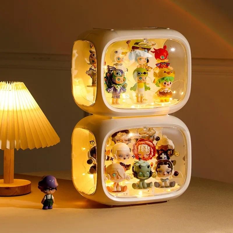 

Wall Mounted Doll Blind Box Storage Display Rack Magnetic Suction Figurine Display Cabinet Dustproof Doll Blind Box Storage Box