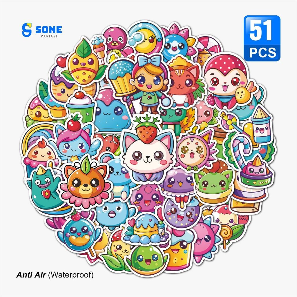 

Sticker Sweet Food Aesthetic Paper Vinyl Anti Air Aksesoris Laptop Buku Tumbler