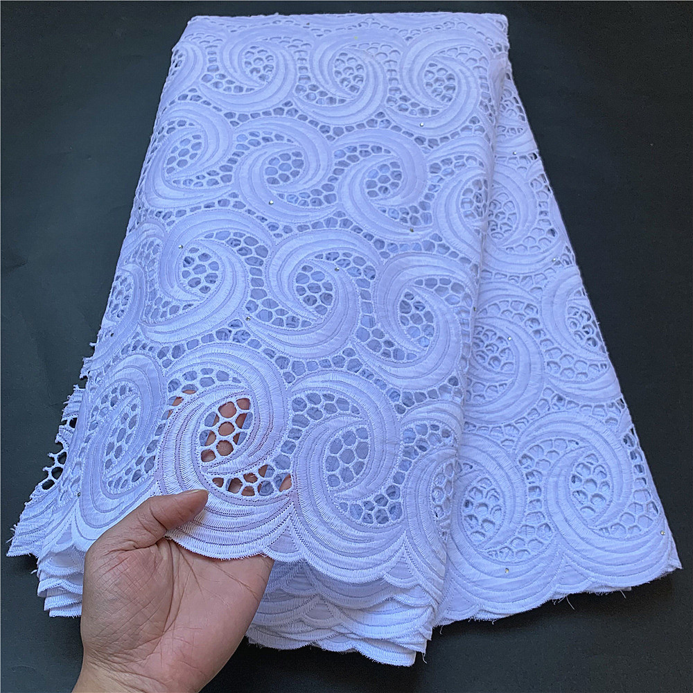 

Latest 2023High Quality African Nigerian Tulle Lace Fabric Cotton Damask Guipure Formal Prom Party Gown Dress 2.5Yards