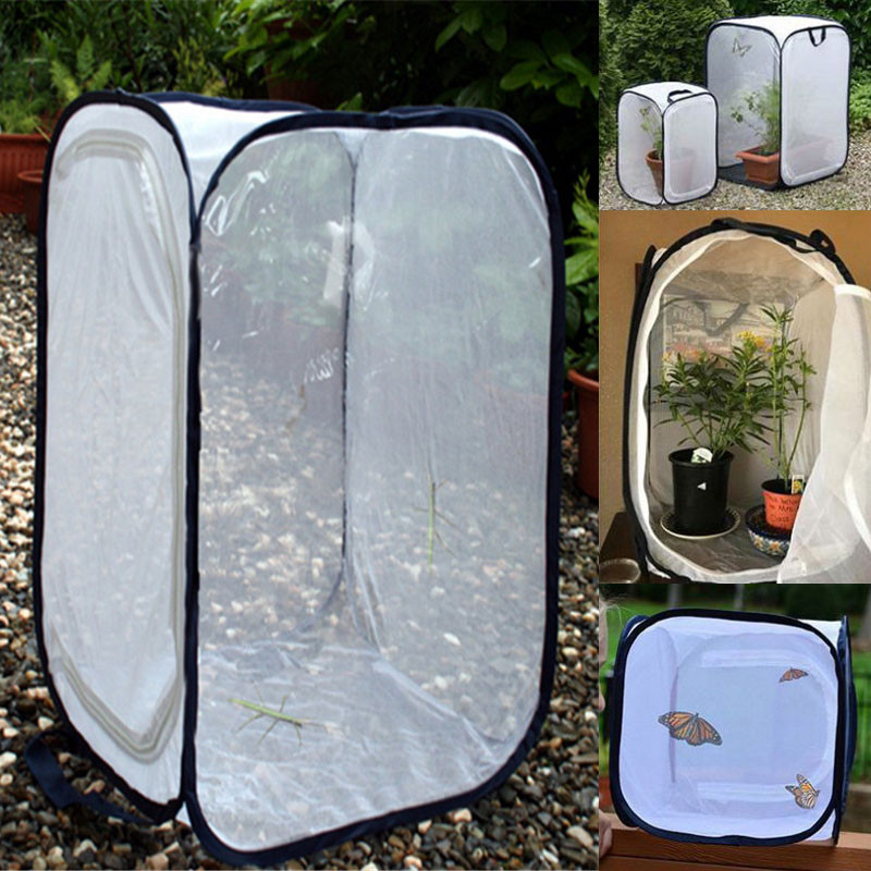 Butterfly Habitat Insect Cage Mesh Butterfly Cages Pop-up Collapsible Insect Mesh Cage Plant Greenho