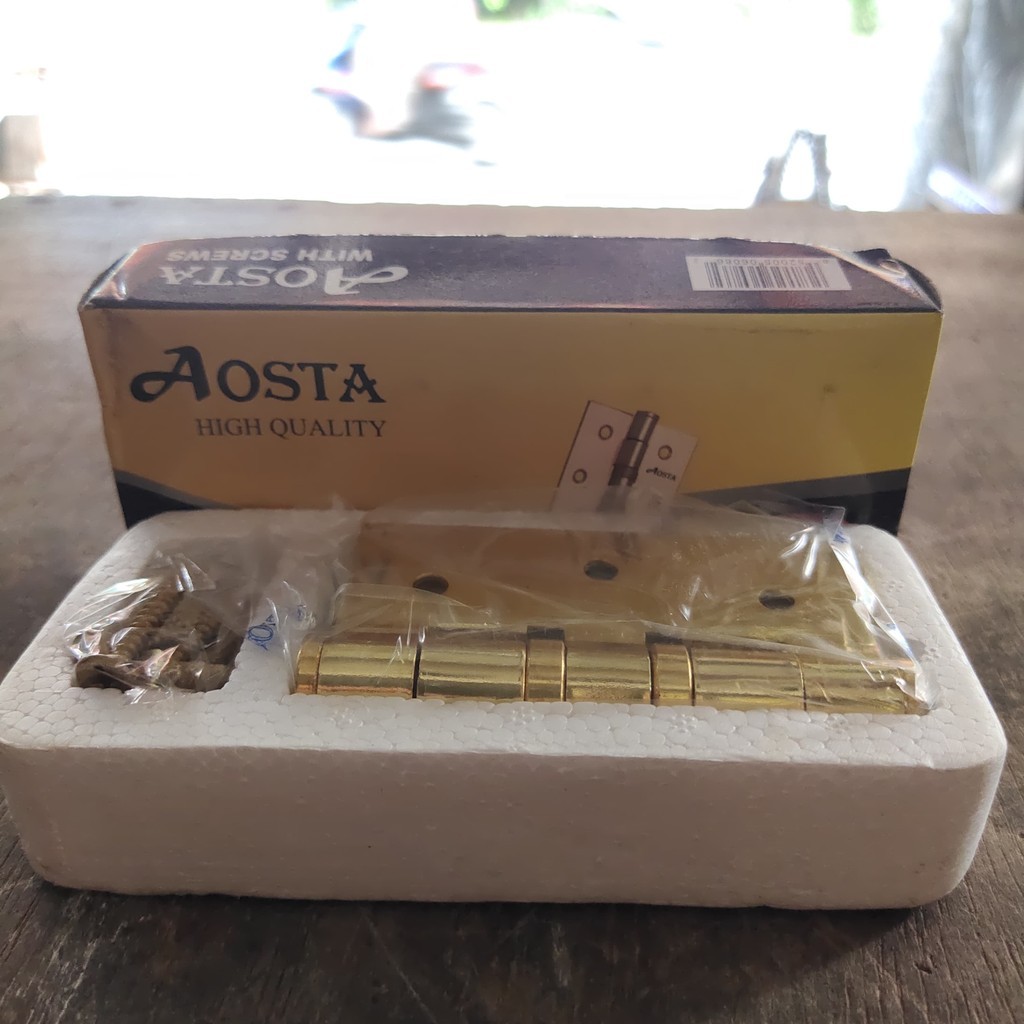 Engsel Pintu Aosta 3" Tebal Gold Plat/Engsel tebal Kuat Berkualitas/Engsel pintu super tebal