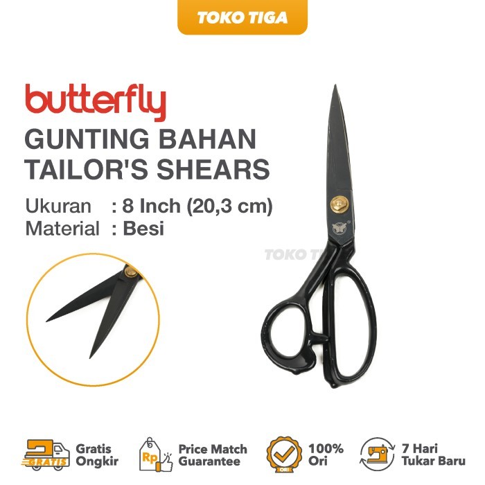 

Gunting Potong Bahan Kain Tailor Butterfly / Gunting Tailor Ukuran 8" 9" 10" 11" 12" Inch Original