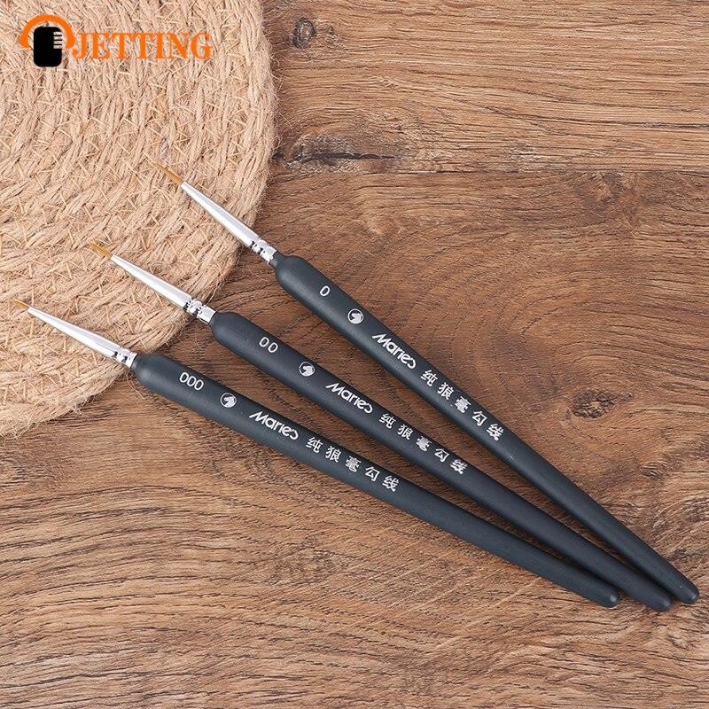 

3pcs Brush 0/ 00/ 000 Wolf Hair Brushes Set for Detail Art Painting Miniature Acrylic Watercolor Oil Gouache Paint Brush Pen