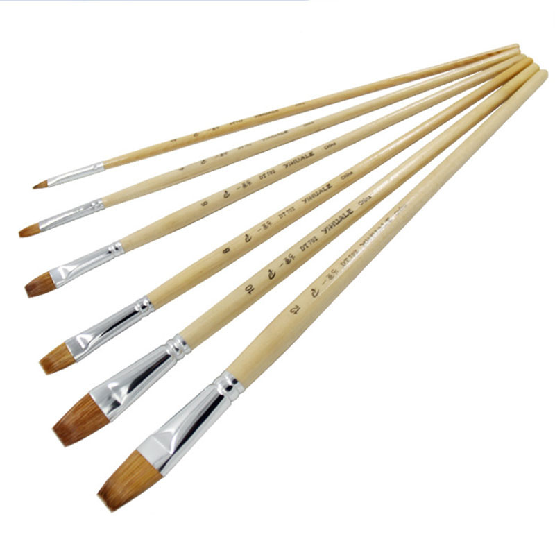 

6pcs/Set weasel hair level peak water color brush gouache acrylics paints oil paint brush special for examination paintbrush