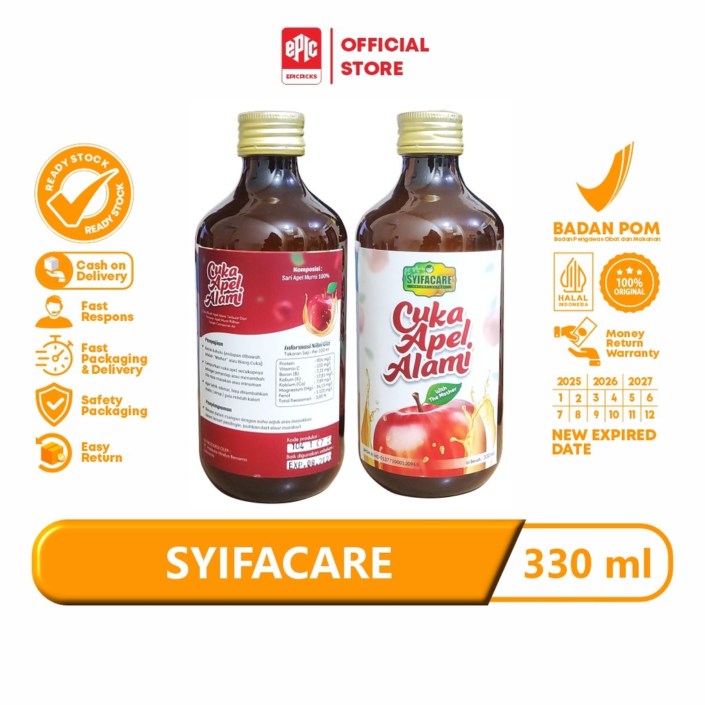 

Syifacare Cuka Apel Alami 330 ml asli original