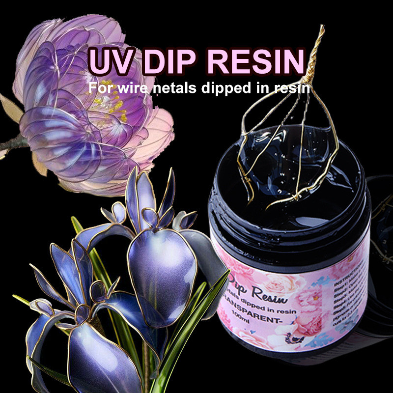 

UV DIP RESIN High Transparency Quickly Drying Crystal Flower Flower Making Liquid High Gloss UV DIP Resin Jewelry Crafts Making
