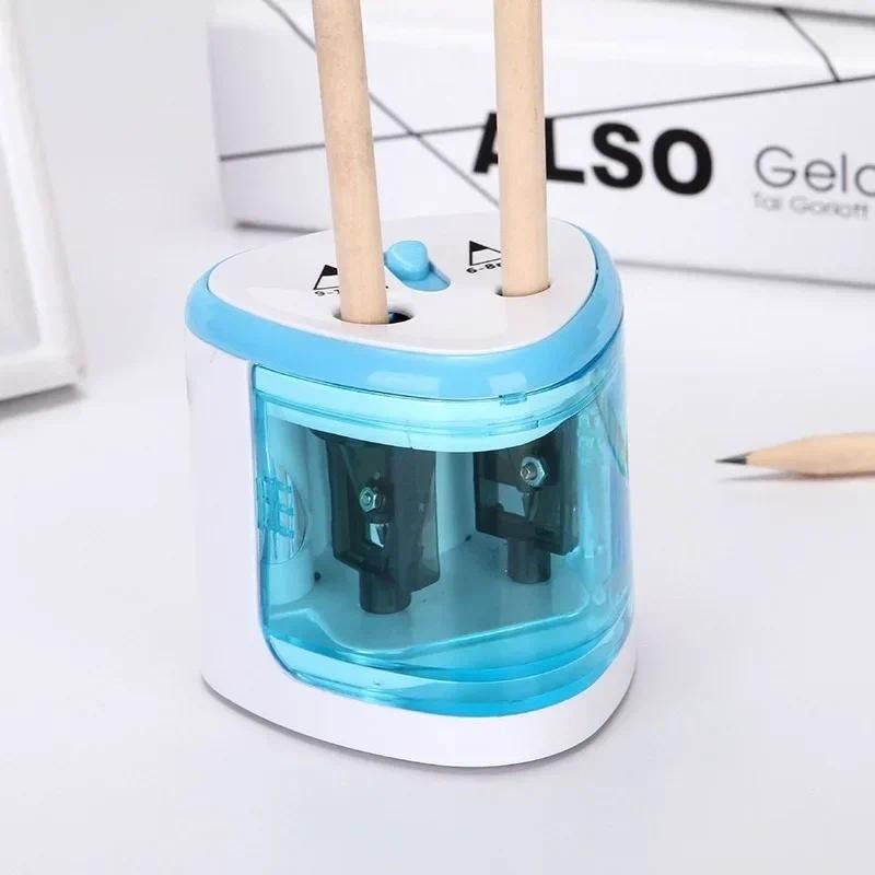 

Electric Pencil Sharpener Two Double Holes Switch for 6-12mm Pencils and Color Pencil Cute School Supplies Automatic Sharpeners