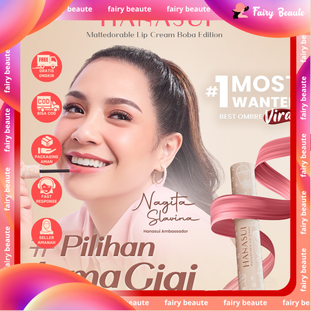 Hanasui Mattedorable Lip Cream Boba - Velvet Matte Finish Pigmented Long Lasting lipcream nude