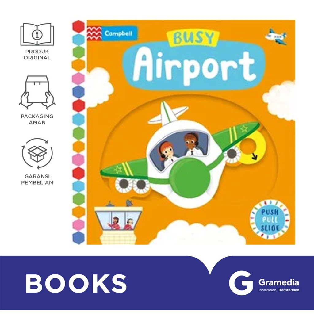 Push Pull Slide: Busy Airport ( Campbell Books )