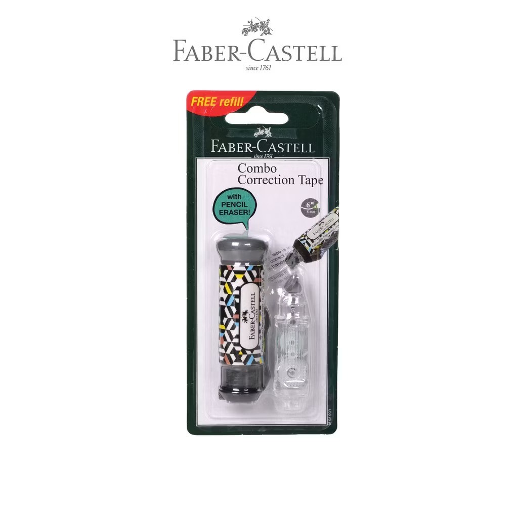 

Tip-X Kertas Faber Castell QDR + 1 Refill Motif Combo Correction Tape Hexagon Tipex Pita