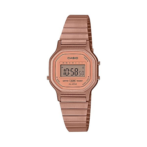 Original Jam Tangan Casio General LA-11WR-5A  Wanita Vintage Youth Digital Stainless Rose Gold CS
