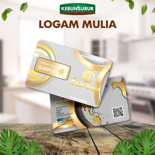 Logam Mulia 0.001 gram Coin Gold Coingold Babygold Mini gold Minigram Emas Kecil  kebunsubur Kebunsu