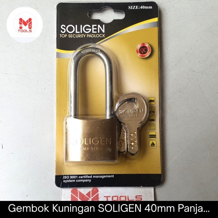 Gembok Kuningan SOLIGEN 40mm Panjang Per - SOLIGEN Brass Padlock - Gembok SOLIGEN Kuningan - Gembok 