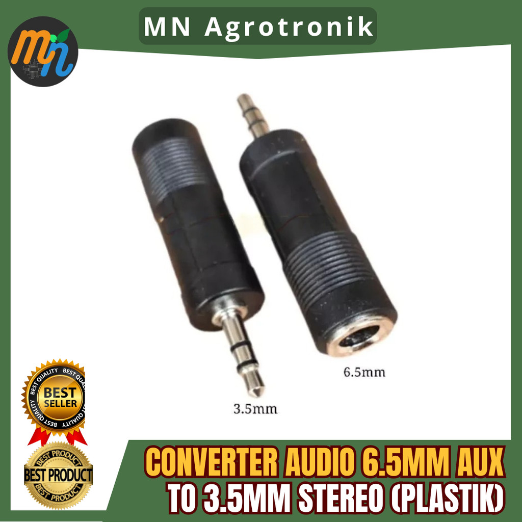 CONVERTER AUDIO 6.5MM AUX TO 3.5MM STEREO - JACK COVER BESAR KE KECIL