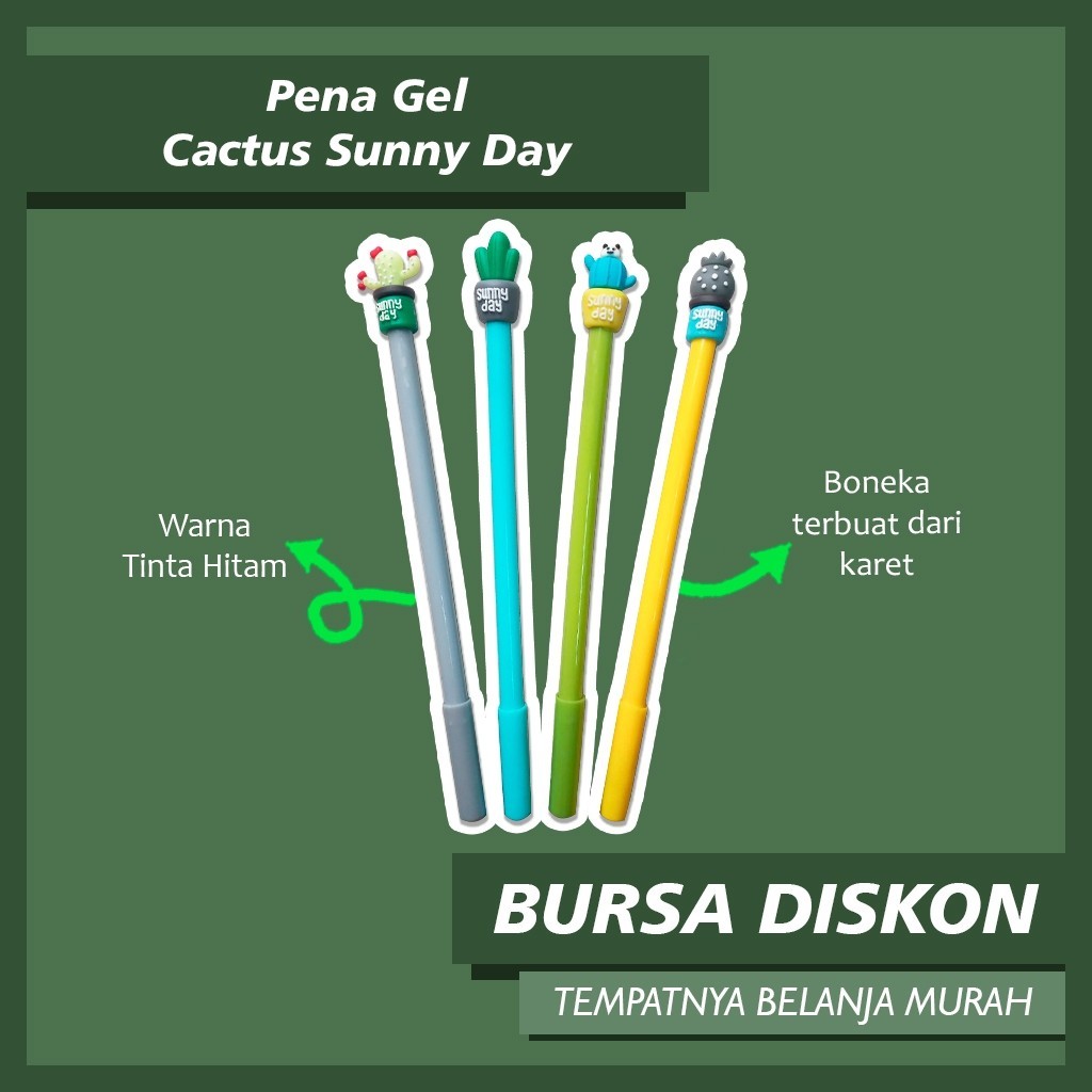 

Pena Kaktus Sunny Day Pulpen Gel pen Bolpen Cactus Bolpen Pulpen Lucu