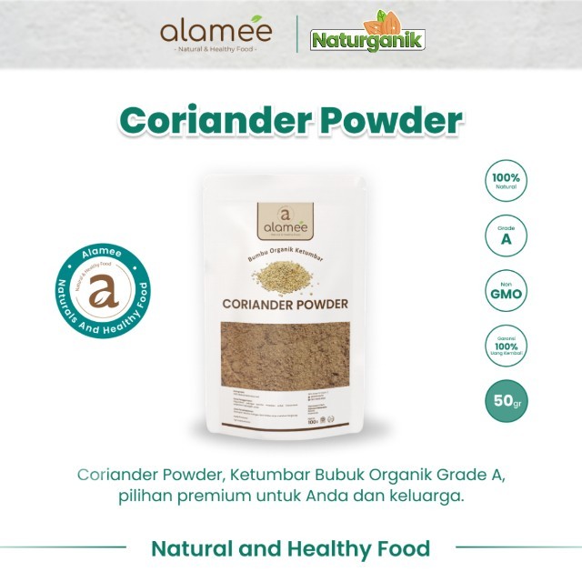 

ALAMEE Bubuk Ketumbar Organik Bumbu Dapur Instan Coriander Powder Murni Asli Seasoning 50 Gram Naturganik