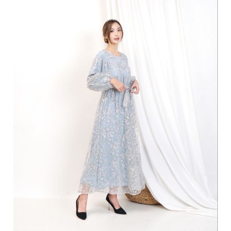 K252 Long Dress Wanita Kondangan Formal / Gaun Bridesmaid Kekinian / Baju Muslim Mewah Elegan PROMO