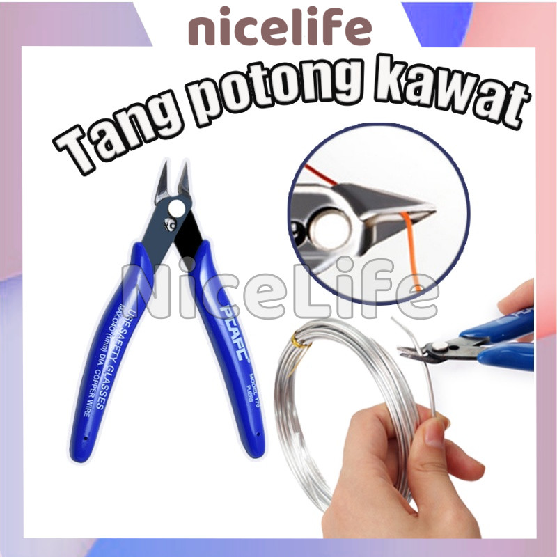 Tang Potong Kawat / Alat Tang Plato Wire Cutter Serbaguna /  Pemotong Kabel / Mini Plier / Tang Pemo