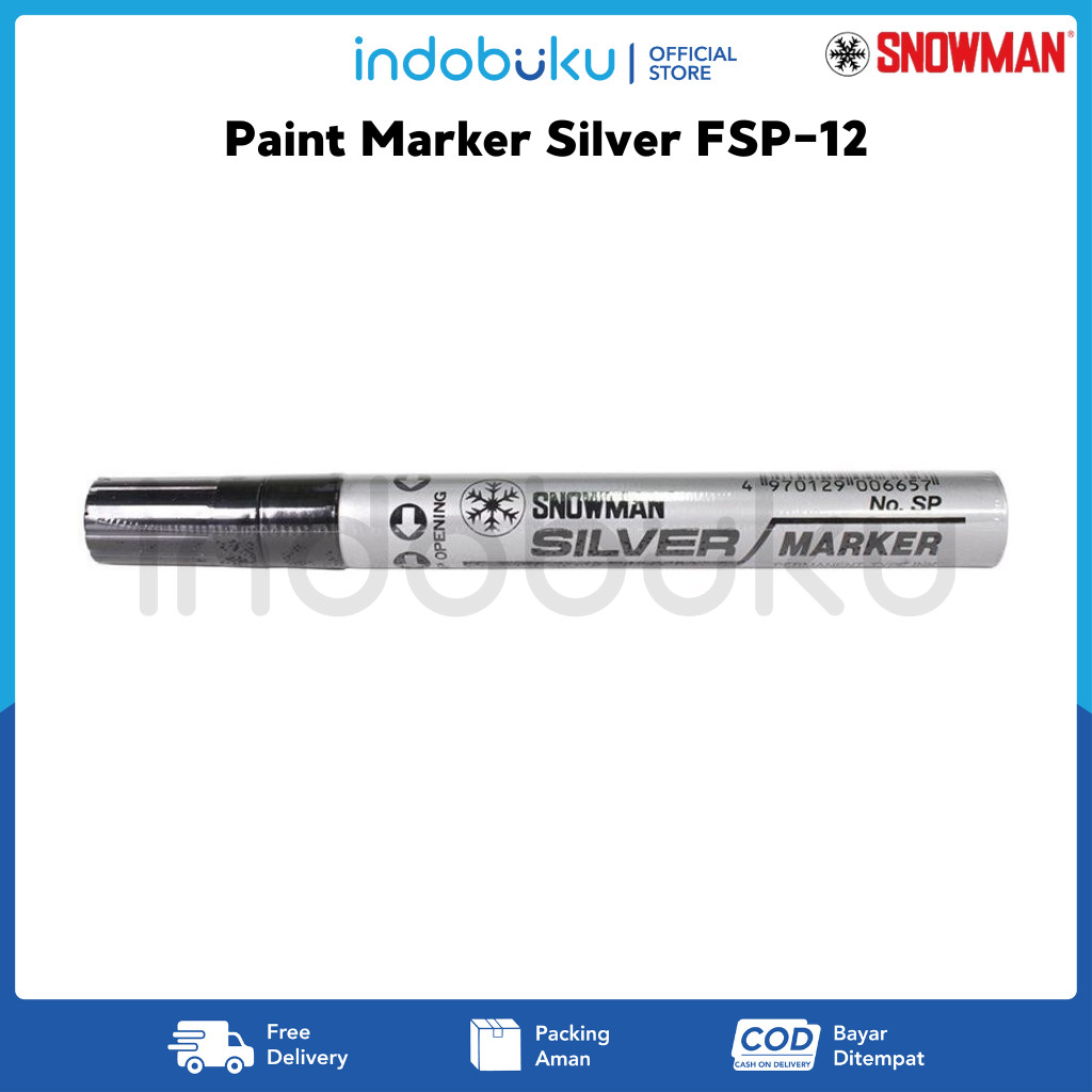 

Paint Marker Silver Snowman FSP-12 / Spidol Silver Besar Snowman FSP-12