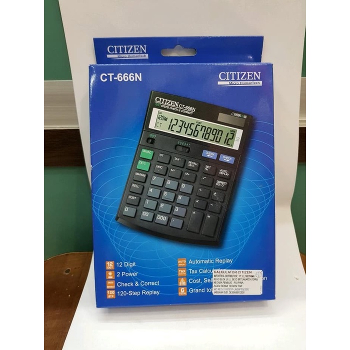 

KALKULATOR CITIZEN CT 666 N - CALCULATOR TYPE CT 666 N