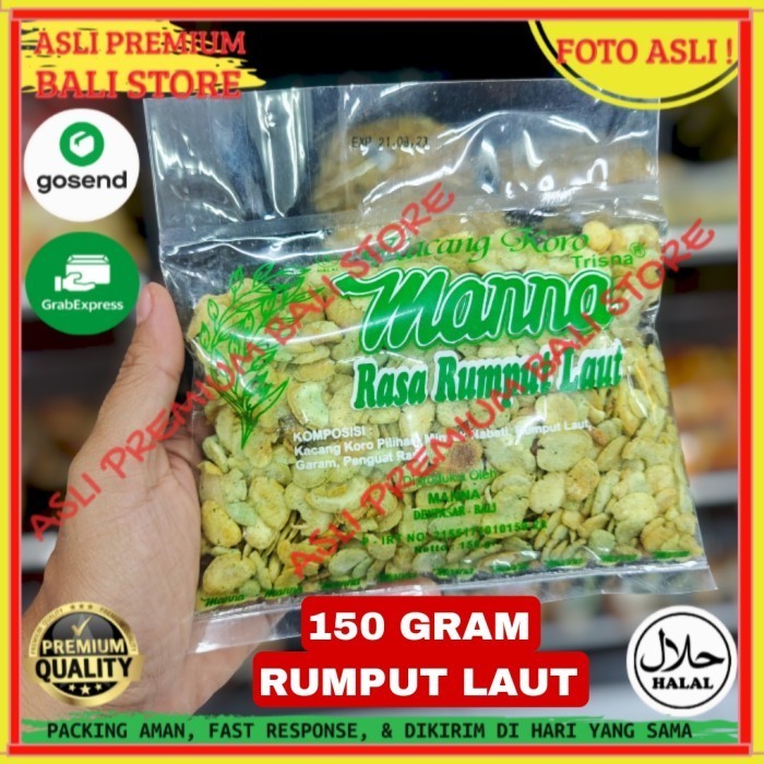 

OLEH OLEH MAKANAN CEMILAN CAMILAN SNACK KULINER KHAS ASLI ORI ORIGINAL BALI KACANG KORO RUMPUT LAUT 150 GRAM GR