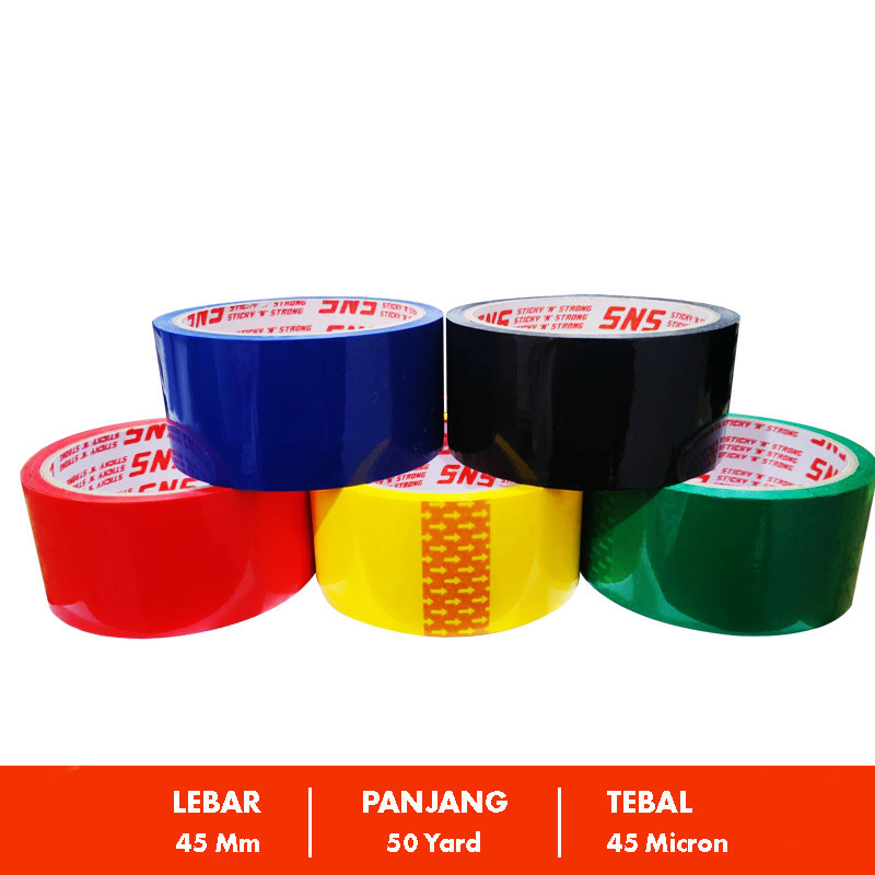 

☆..☆ OPP Tape / Lakban Warna 50 Yard SNS Sticky N Strong