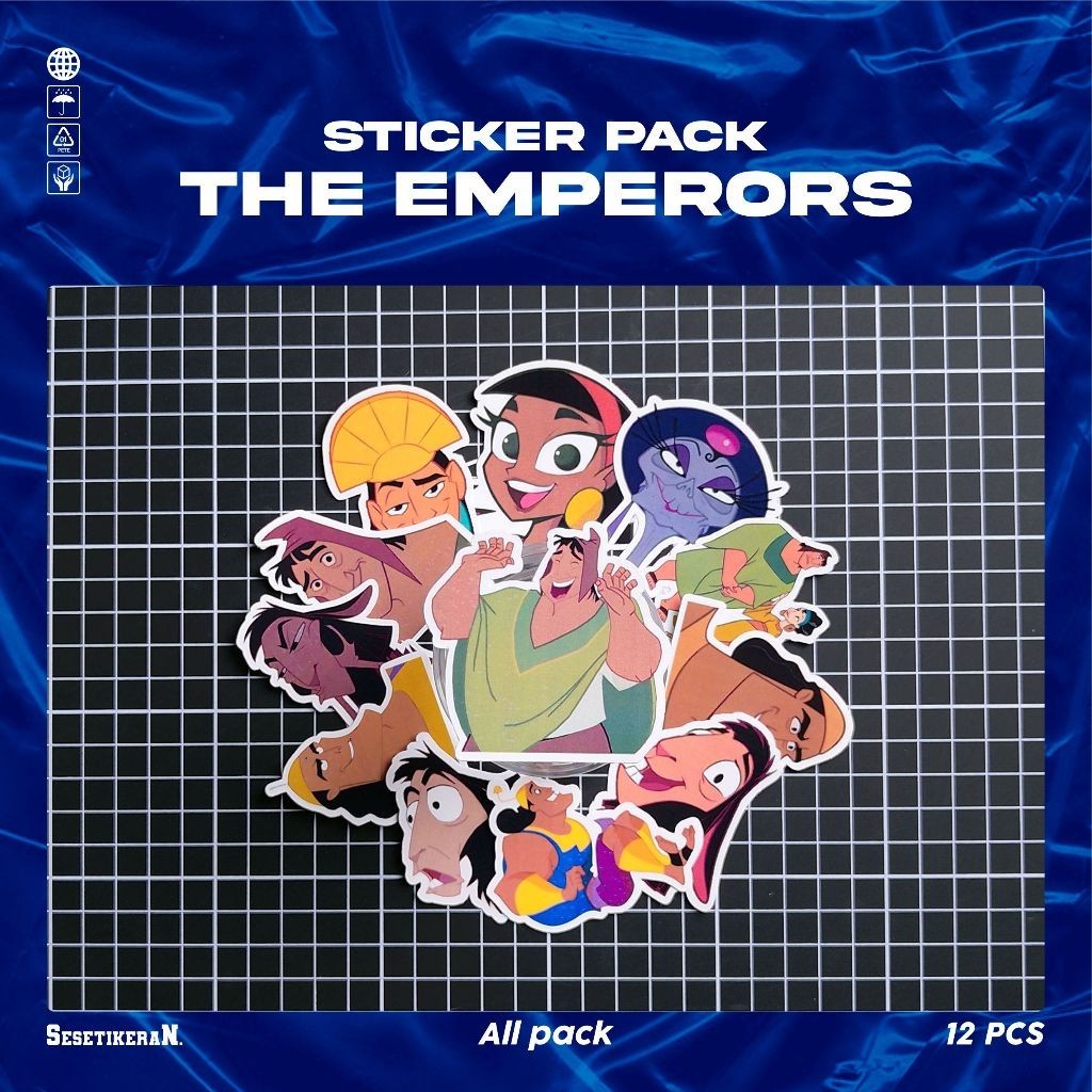 

COD✨ Sesetikeran Stiker Pack Kartun Lucu The Emperor's New School Untuk Koper Laptop Skateboard