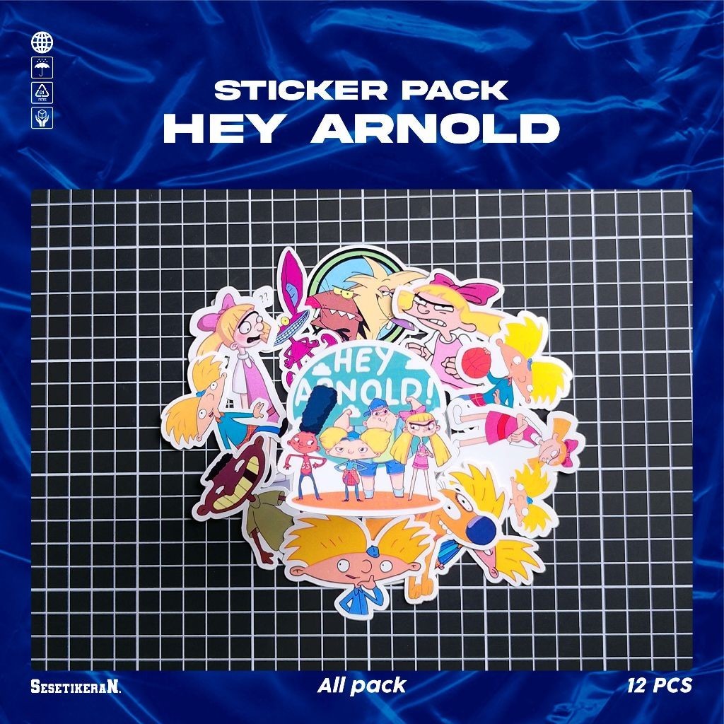 

COD✨ Sesetikeran Stiker Pack Kartun Lucu Hey Arnold Untuk Koper Laptop Skateboard