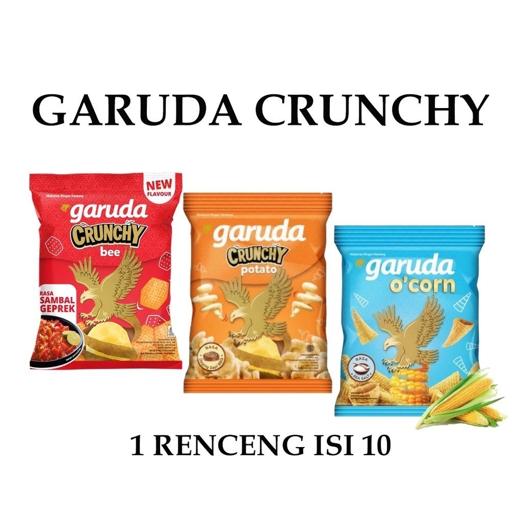 

GARUDA CRUNCHY O'CORN / POTATO RENCENG ISI 10 By Toko DUNIA VARIASI SURABAYA