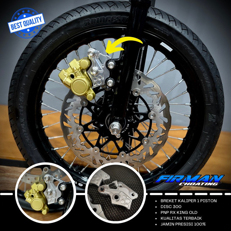 BRIKET BREKET  KALIPER 1 PISTON BOTTOM SHOCK TAHUN TUA RX-KING RXS RXK DISC 300MM (BREKET ONLY)