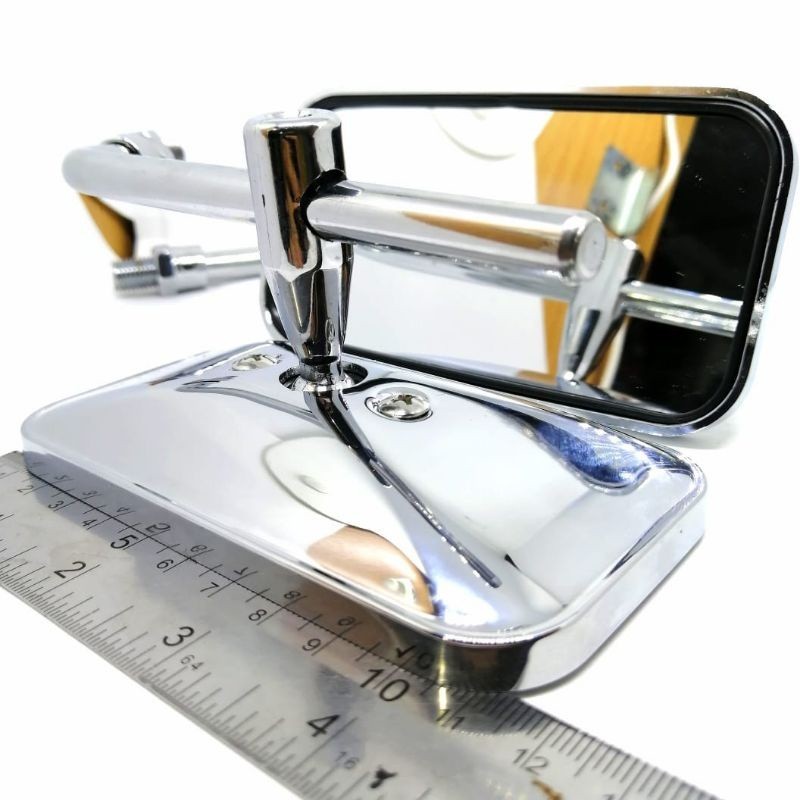 sepion spion kotak besar variasi standar kaca datar bening tangkai pendek chrome classic ninja honda