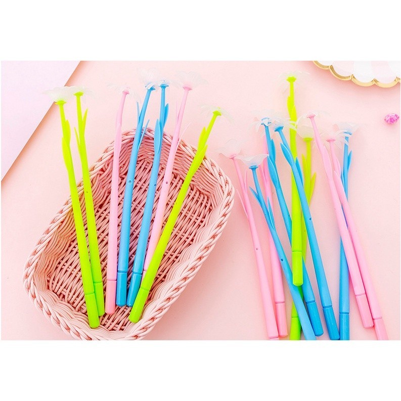 

( 12pcs ) Pulpen bunga / Pulpen gel / Pulpen Flower / Ballpoint Flower - pena gel motif bunga matahari