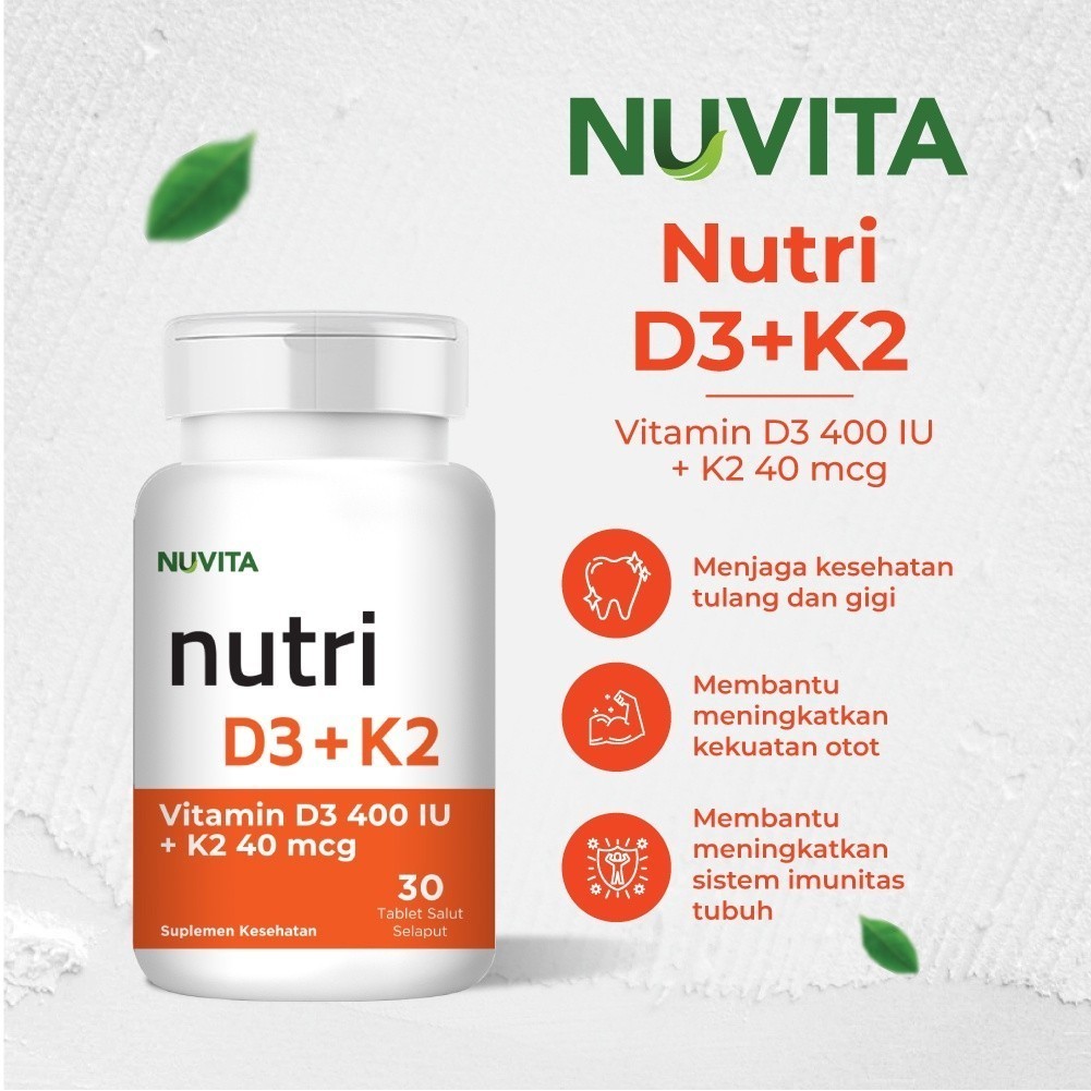 Nuvita  VITAMIN D3 K2 30 Tablet BPOM HALAL | DEVI VITAMIN